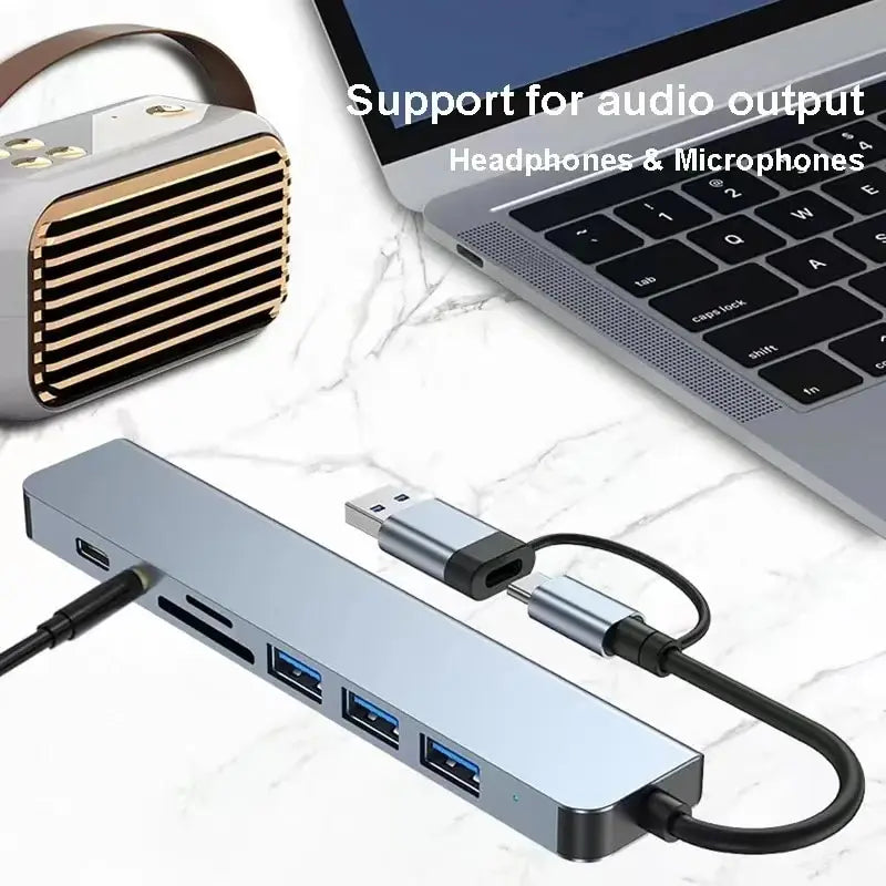 8-in-2 USB-C Hub & Card Reader