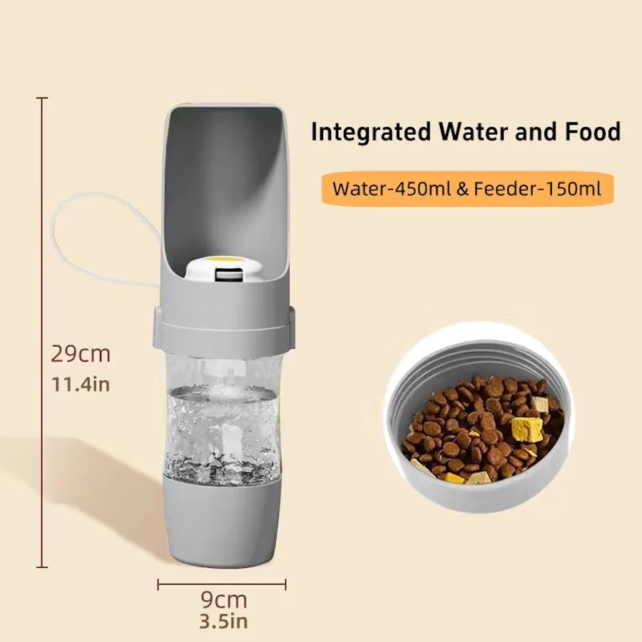 2-in-1 Portable Dog Water & Food Bottle