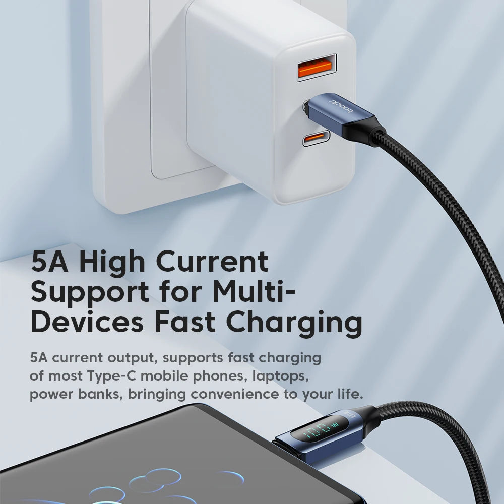 100W USB-C Fast Charging Cable with Display